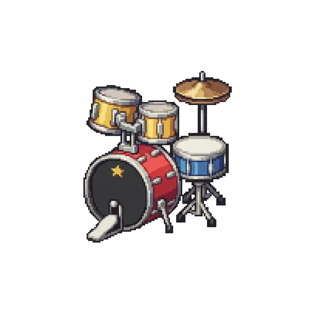 A Colorful Toy Drum Kit Beat