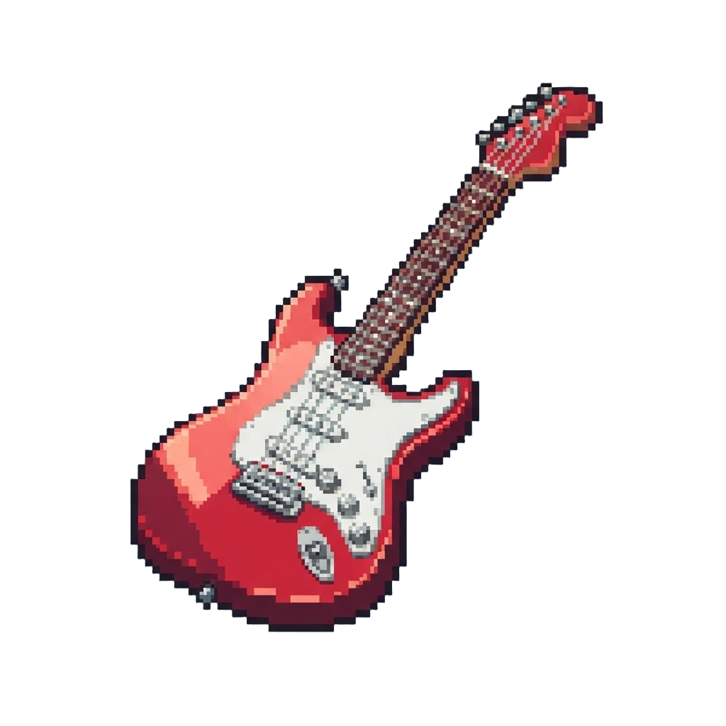 A Shiny Red Electric Guitar Solo