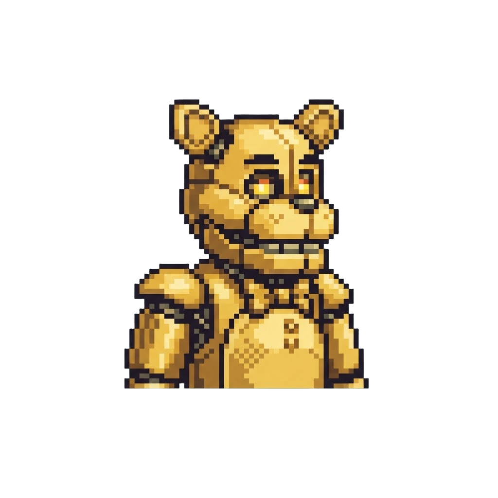 A Glowing Golden Animatronic Suit