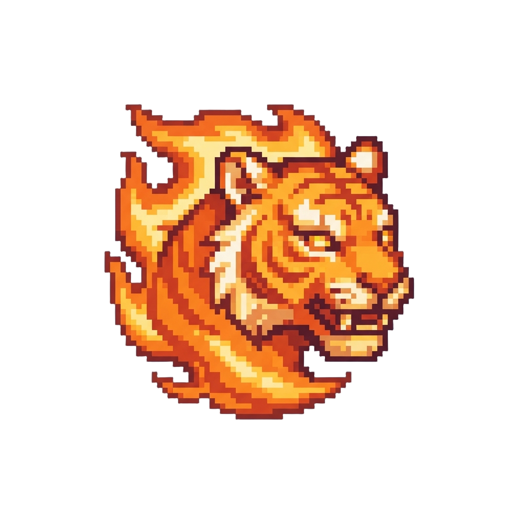 A Flaming Tiger Head Energy Flare