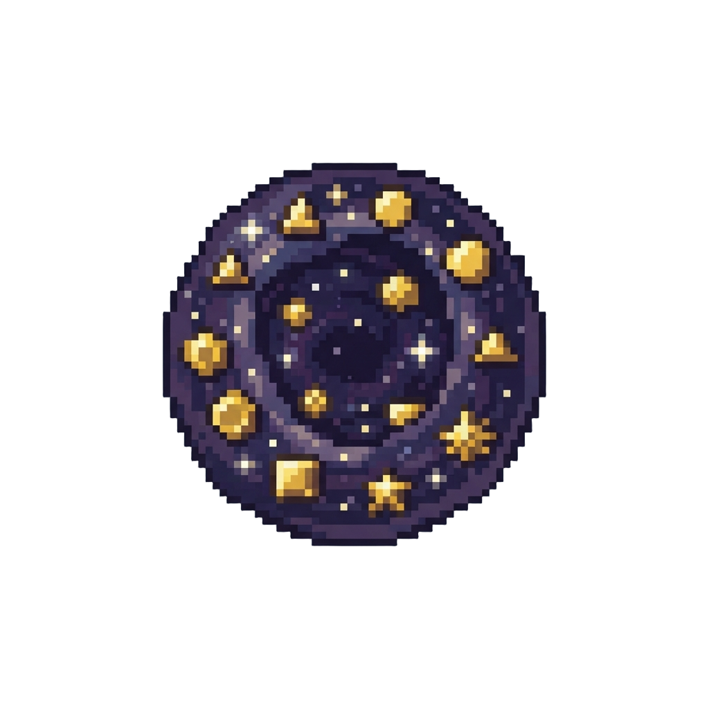 A Cosmic Starry Void Filled with Golden Geometric Gems