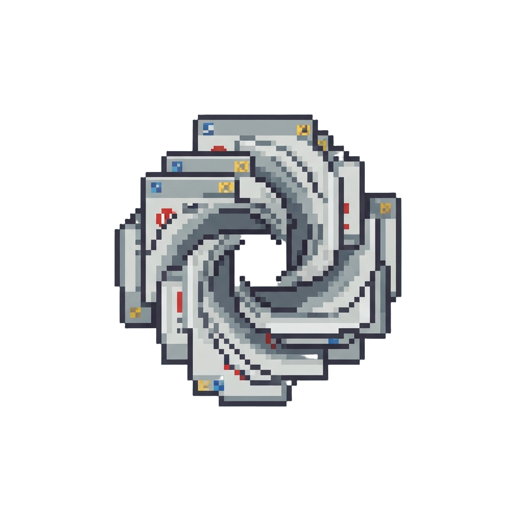 A Swirling Vortex of Floating Computer Error Windows