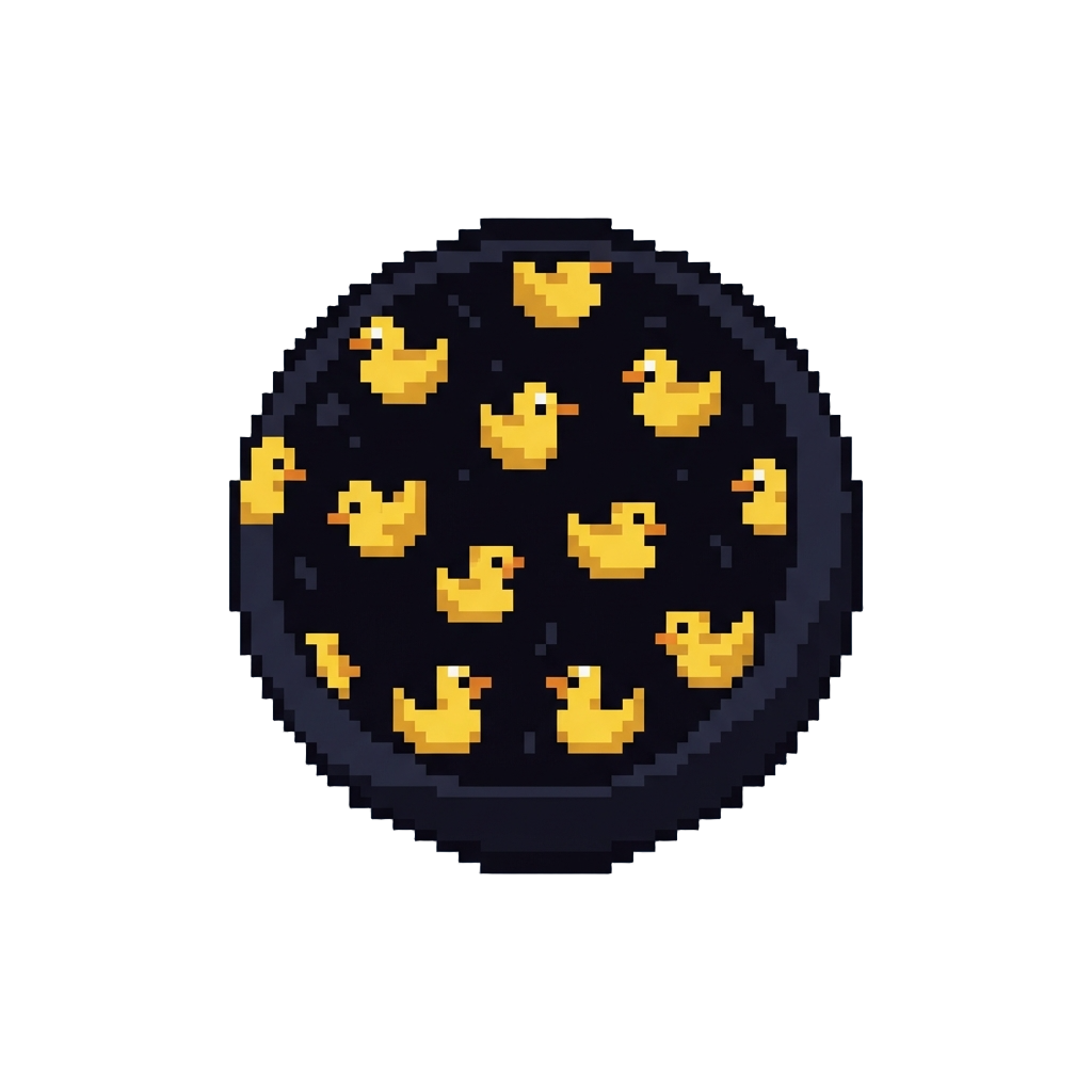 An Endless Void Filled with Bouncing Rubber Ducks
