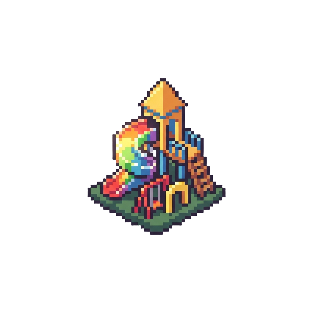 A Glowing Rainbow Pixel Playground