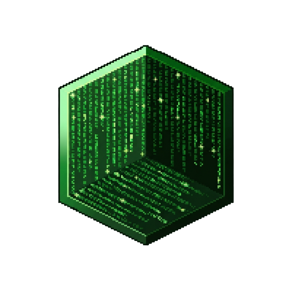 A Room Made Entirely of Green Matrix Falling Code