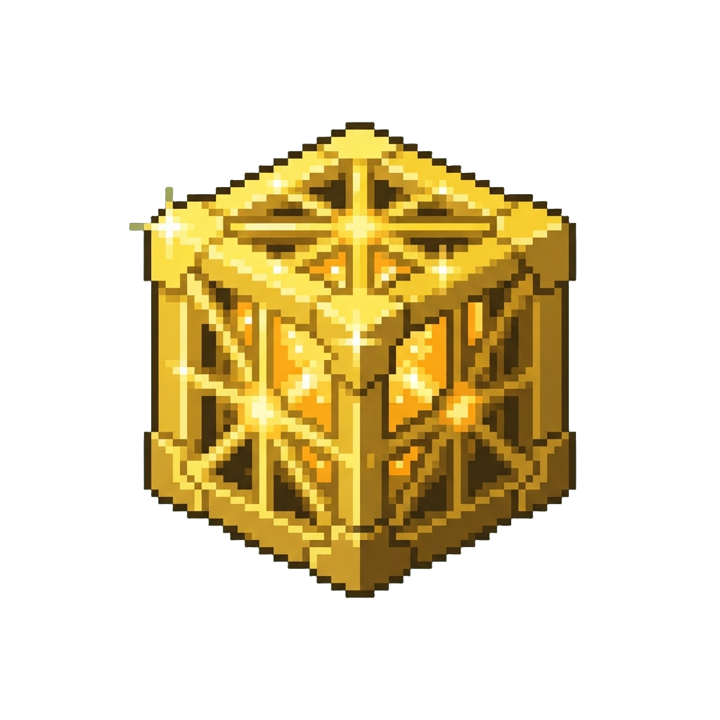 A Sparkling Golden Matrix Void