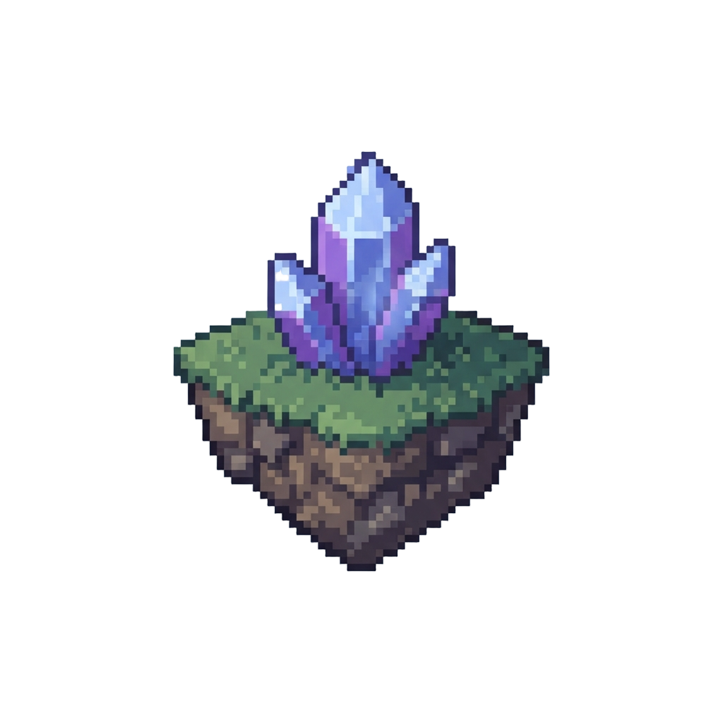 A Floating Crystal Island Under a Pastel Sky