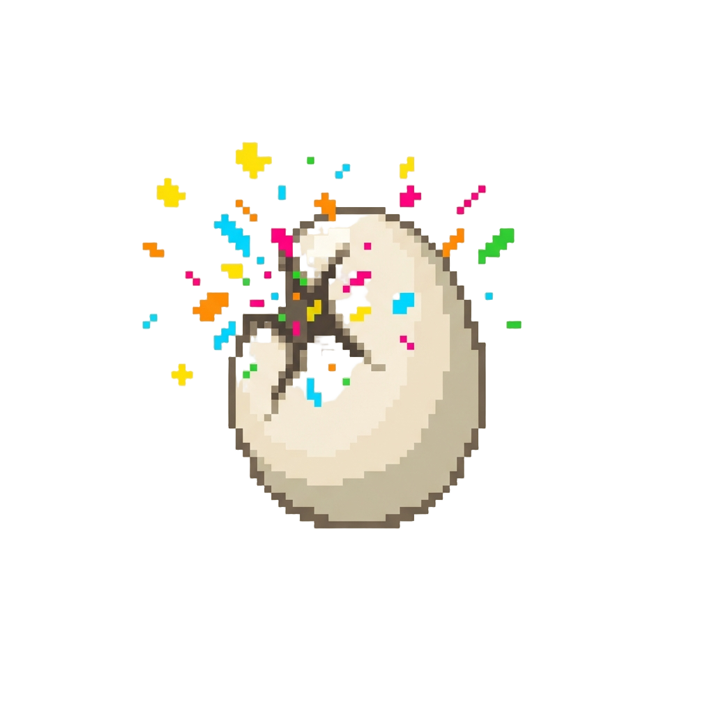 A Confetti Burst Egg Crack