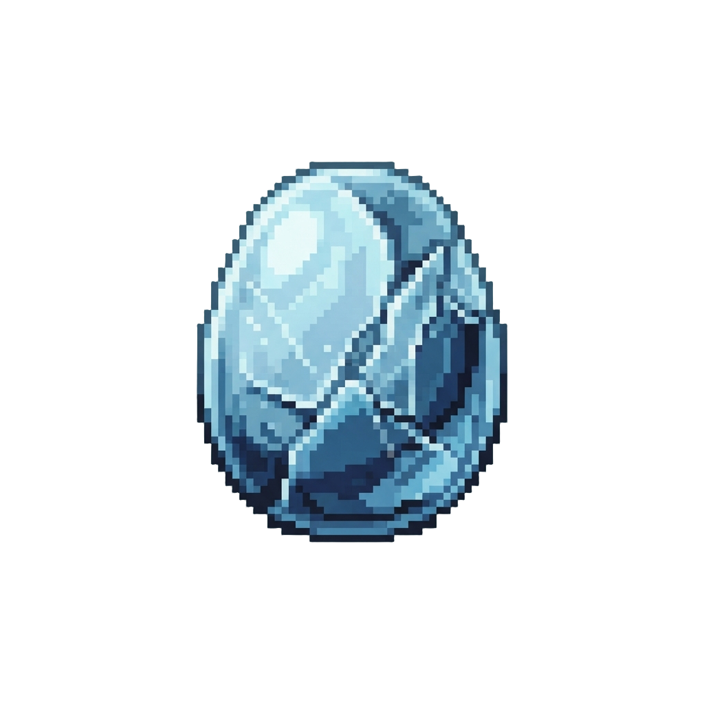 A Polished Glass Egg Shatter
