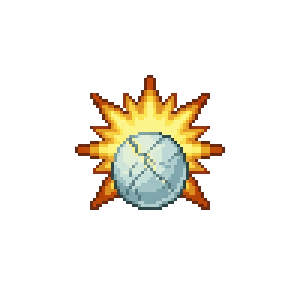A Glowing Starburst Hatching Particle