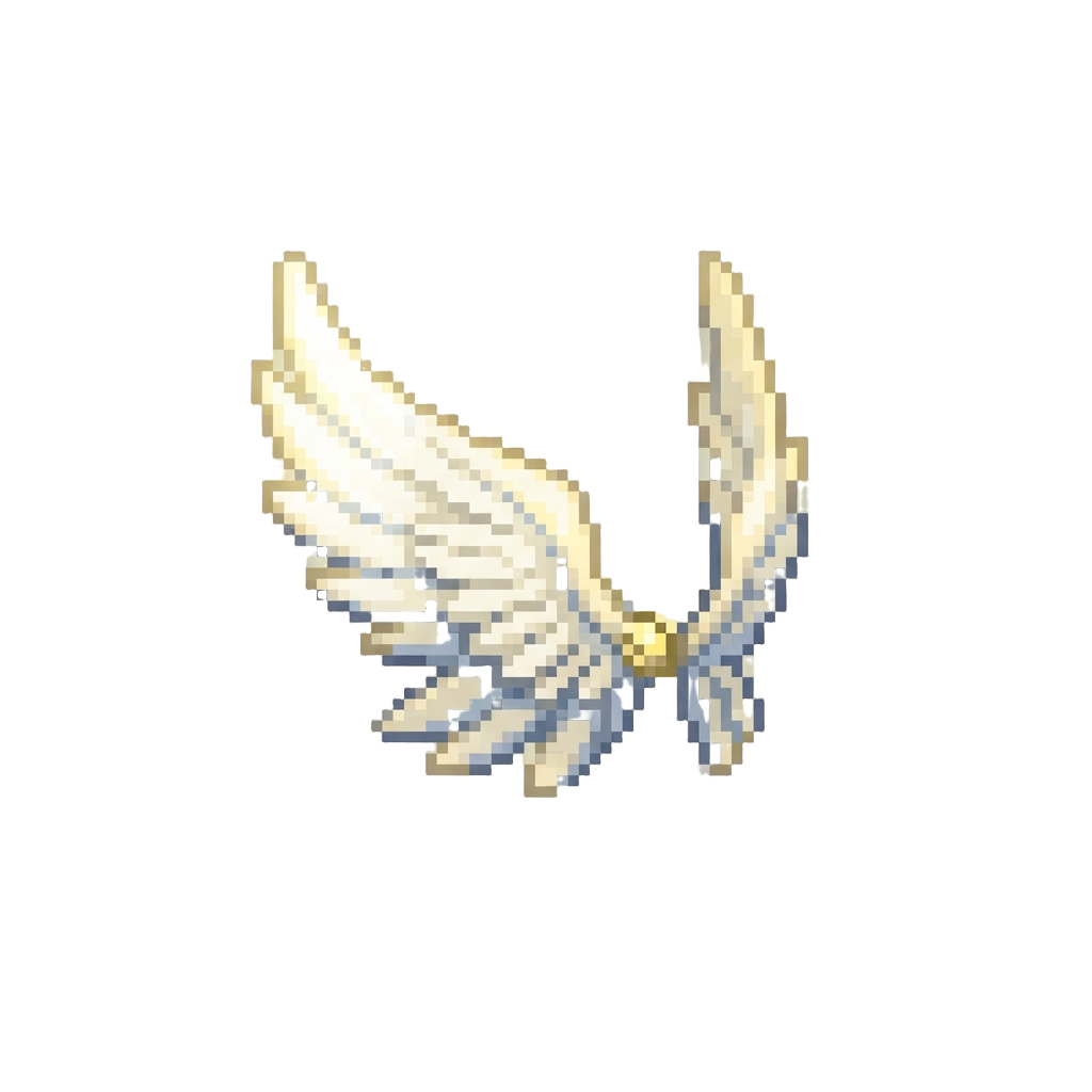 A Pair of Majestic Glowing Angel Wings