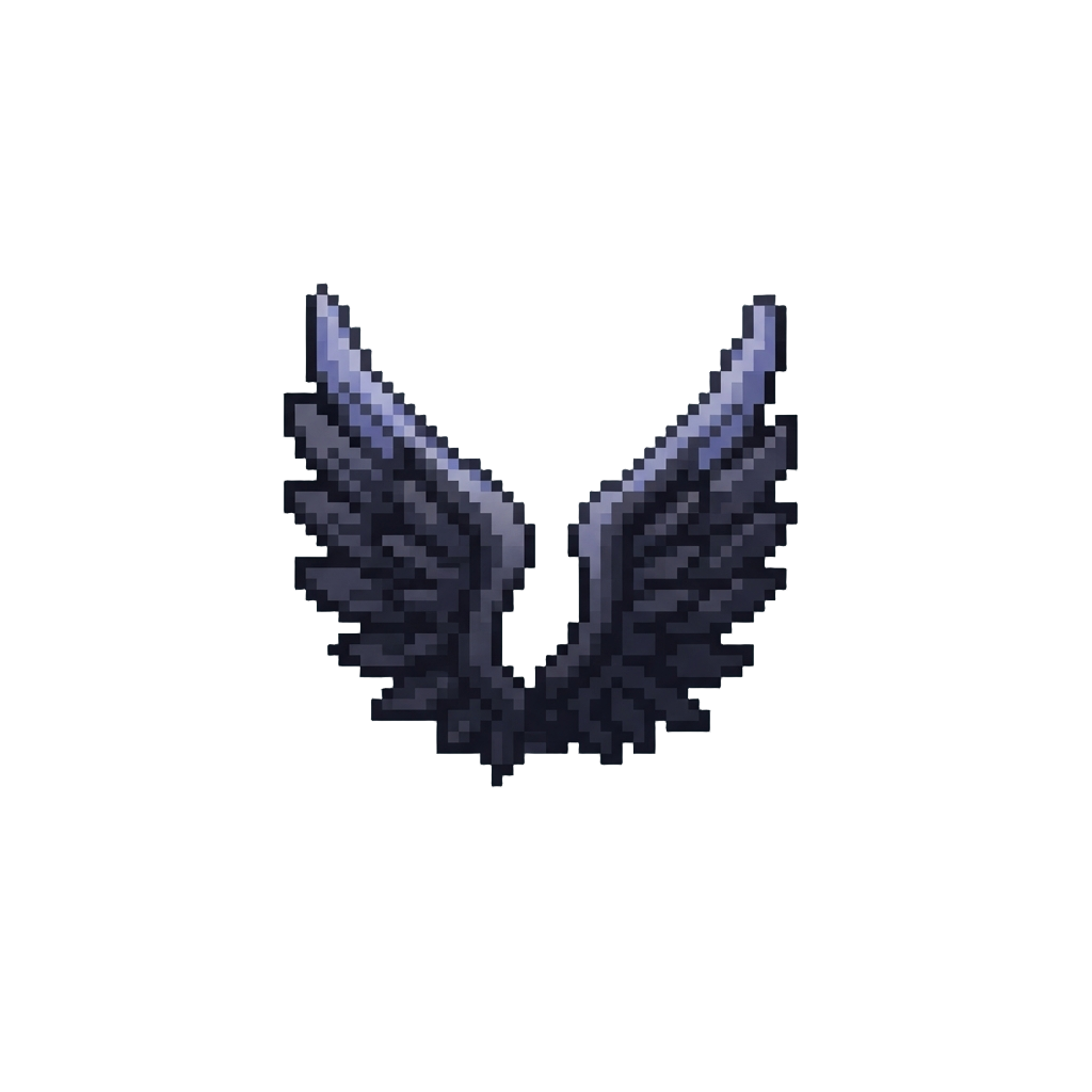A Pair of Dark Feather Shadow Wings