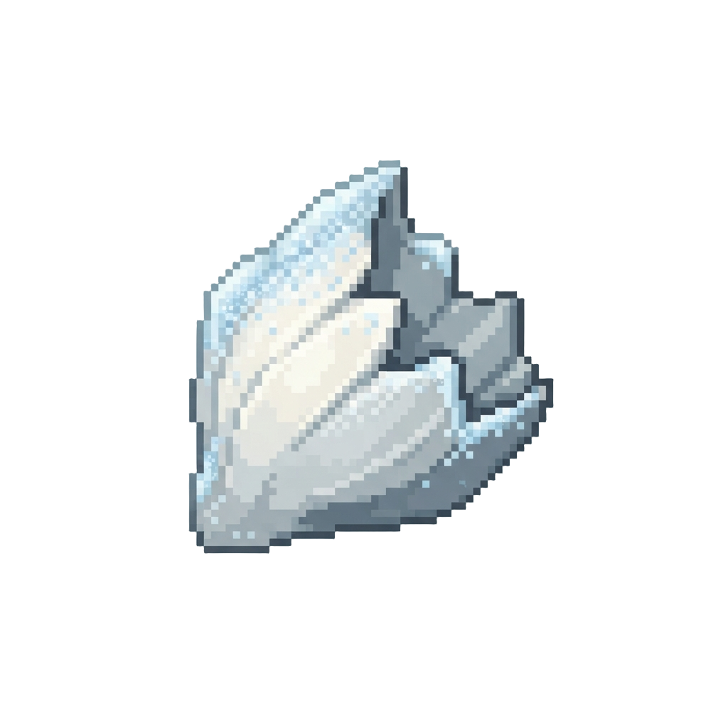 A Frost-dusted White Shell Shatter