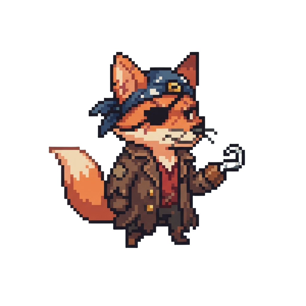 A Damaged Pirate Fox with a Hook