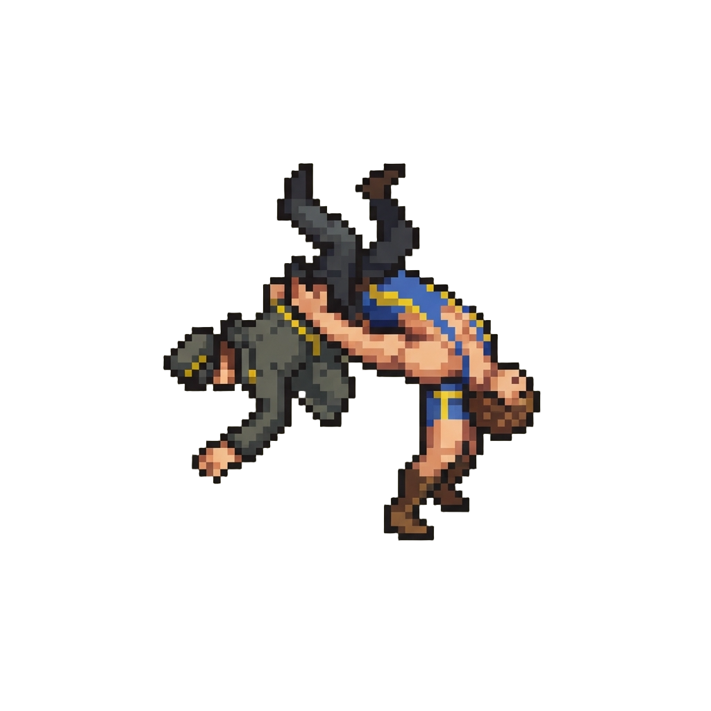 A Wrestling-style Over-the-top Suplex Takedown on a Rival Gang Captain