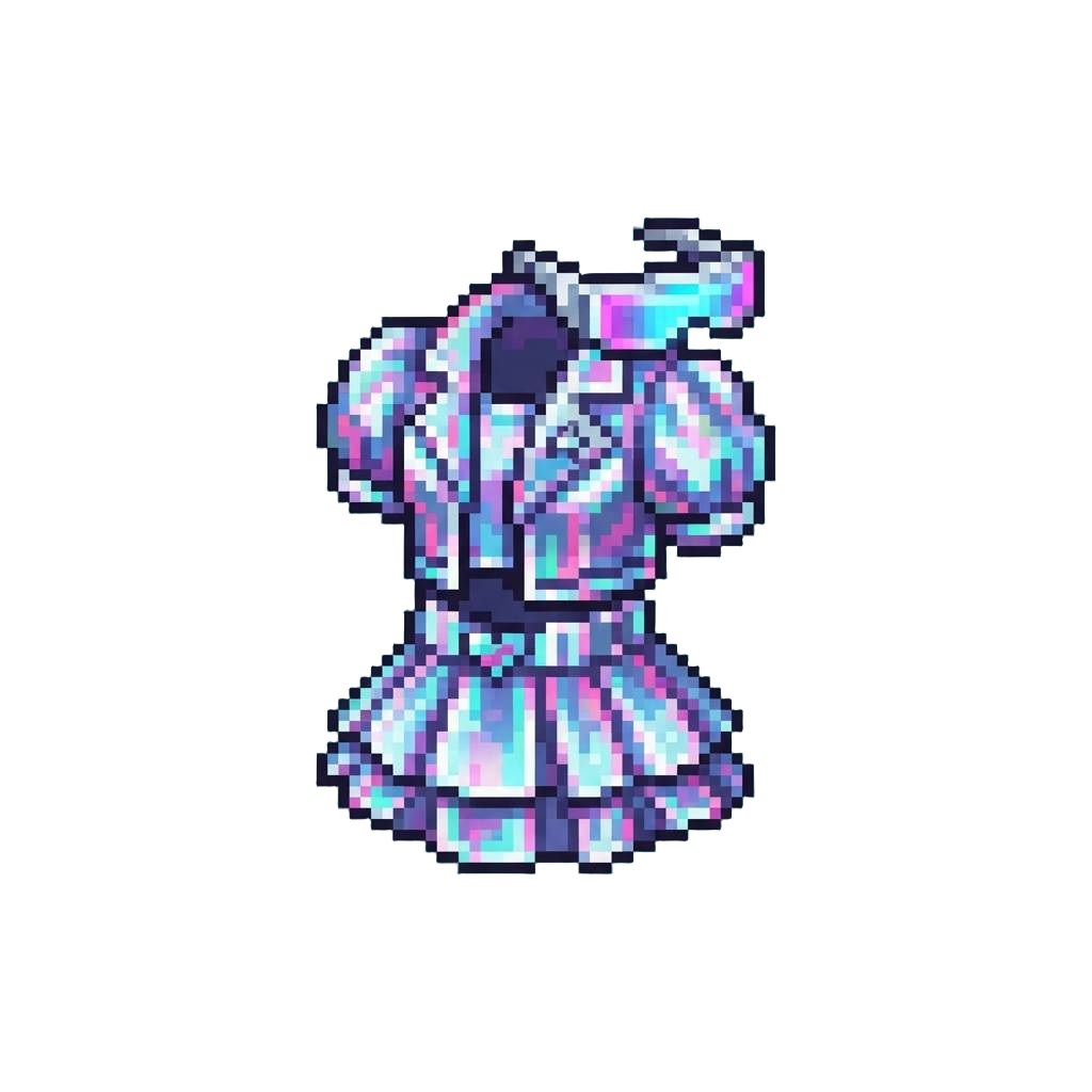 A Holographic Neon Popstar Stage Outfit with Luminous Visor Glasses
