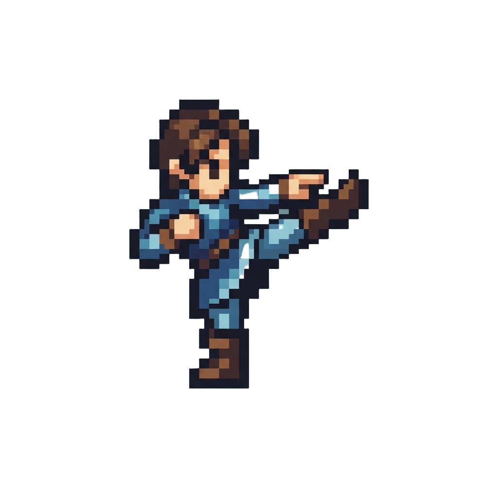A High Kick Into a Confident Finger Point