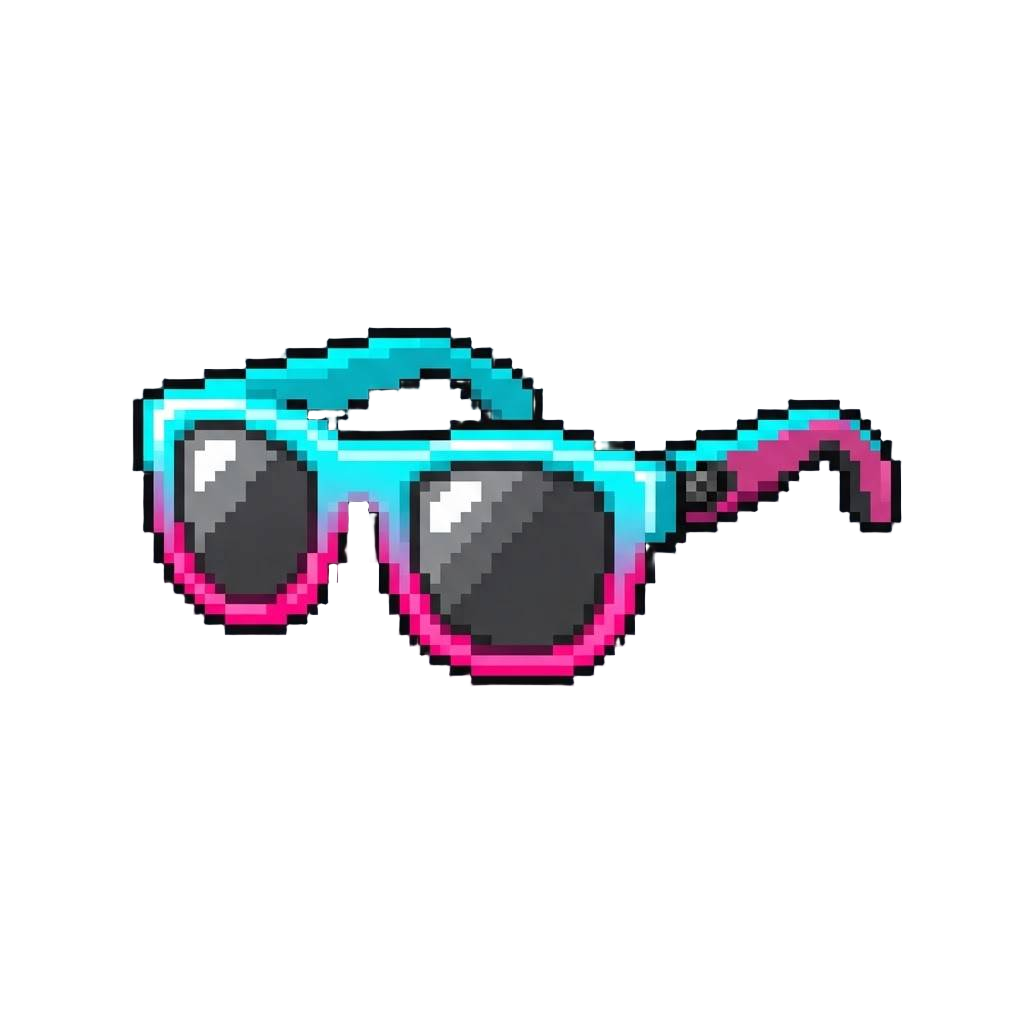 A Neon Pixel Sunglasses Graphic