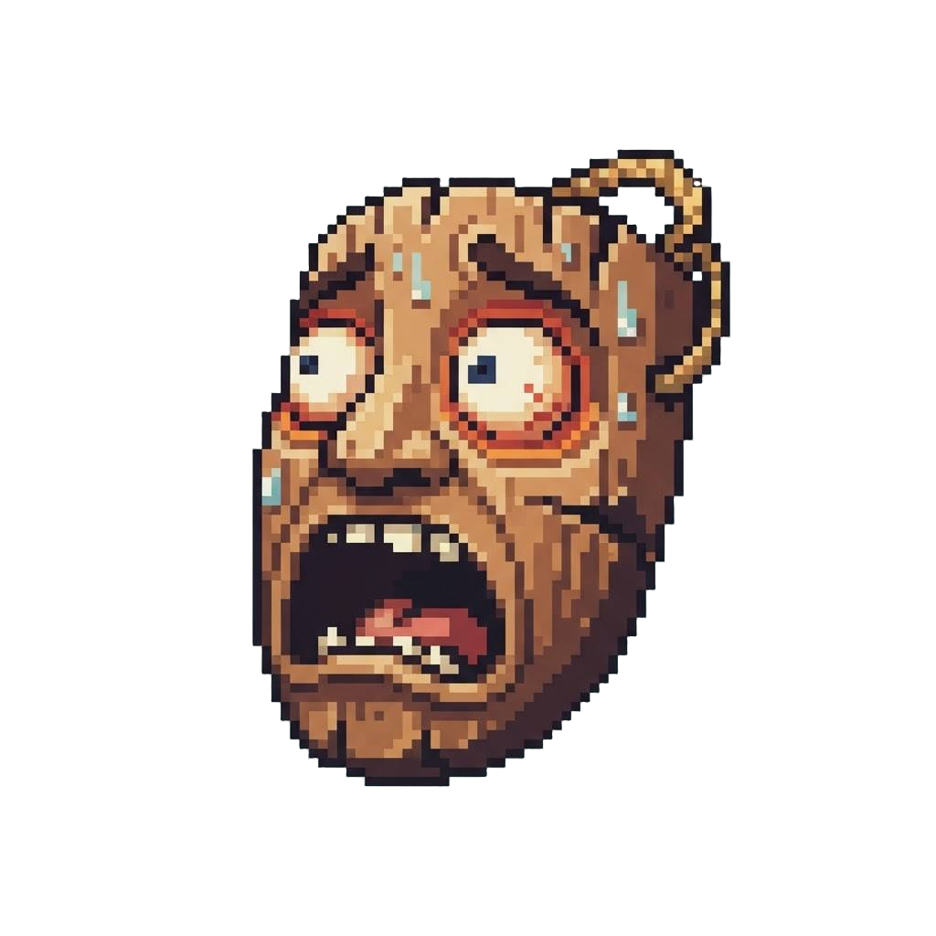 A Funny Exaggerated Panic Mask Expression