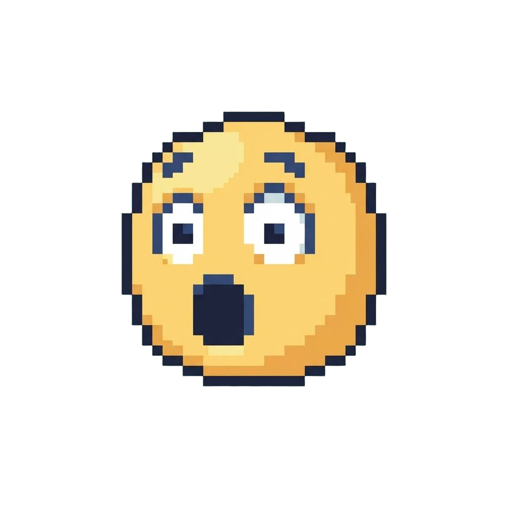 A Pixelated Shocked Face Animation