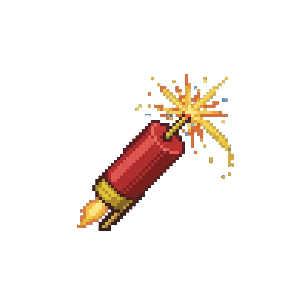 A Hyped Pixel Fireworks Animation