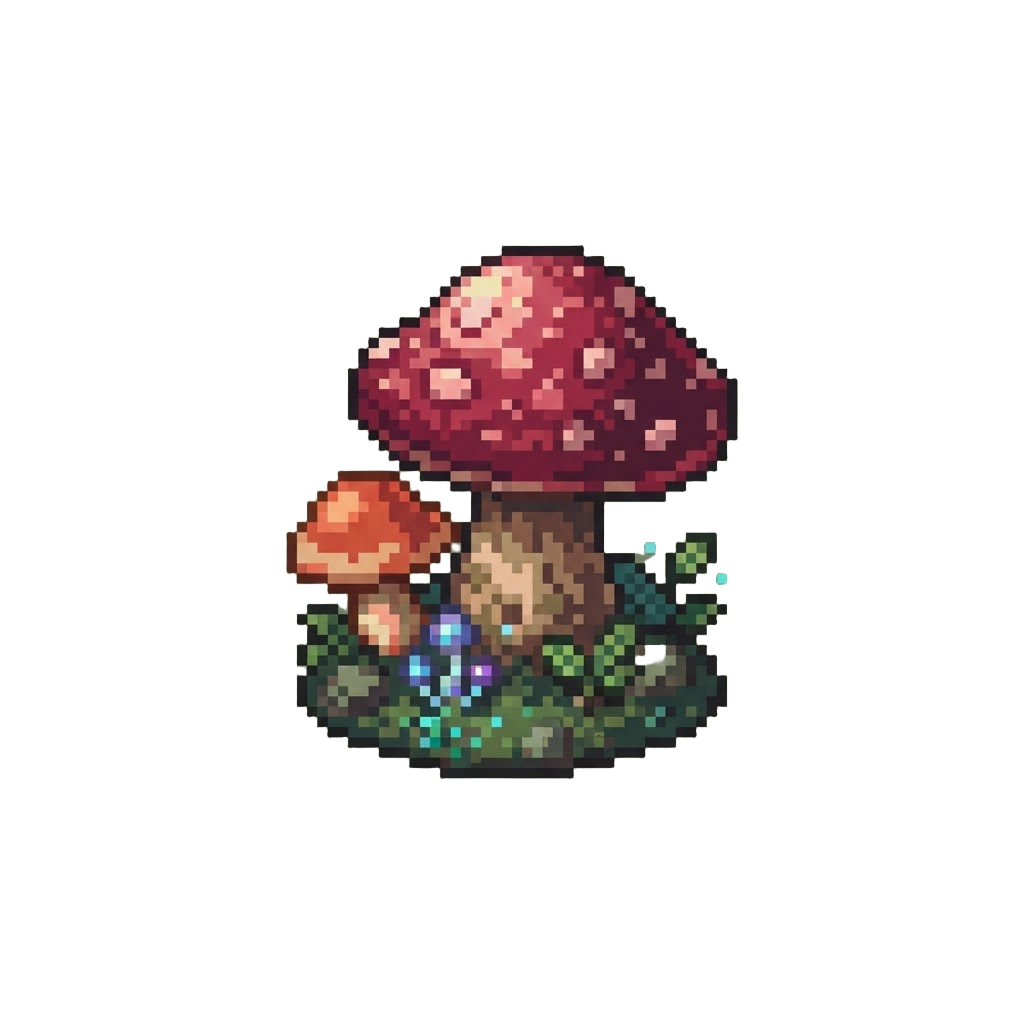 A Lush Enchanted Giant Mushroom Forest