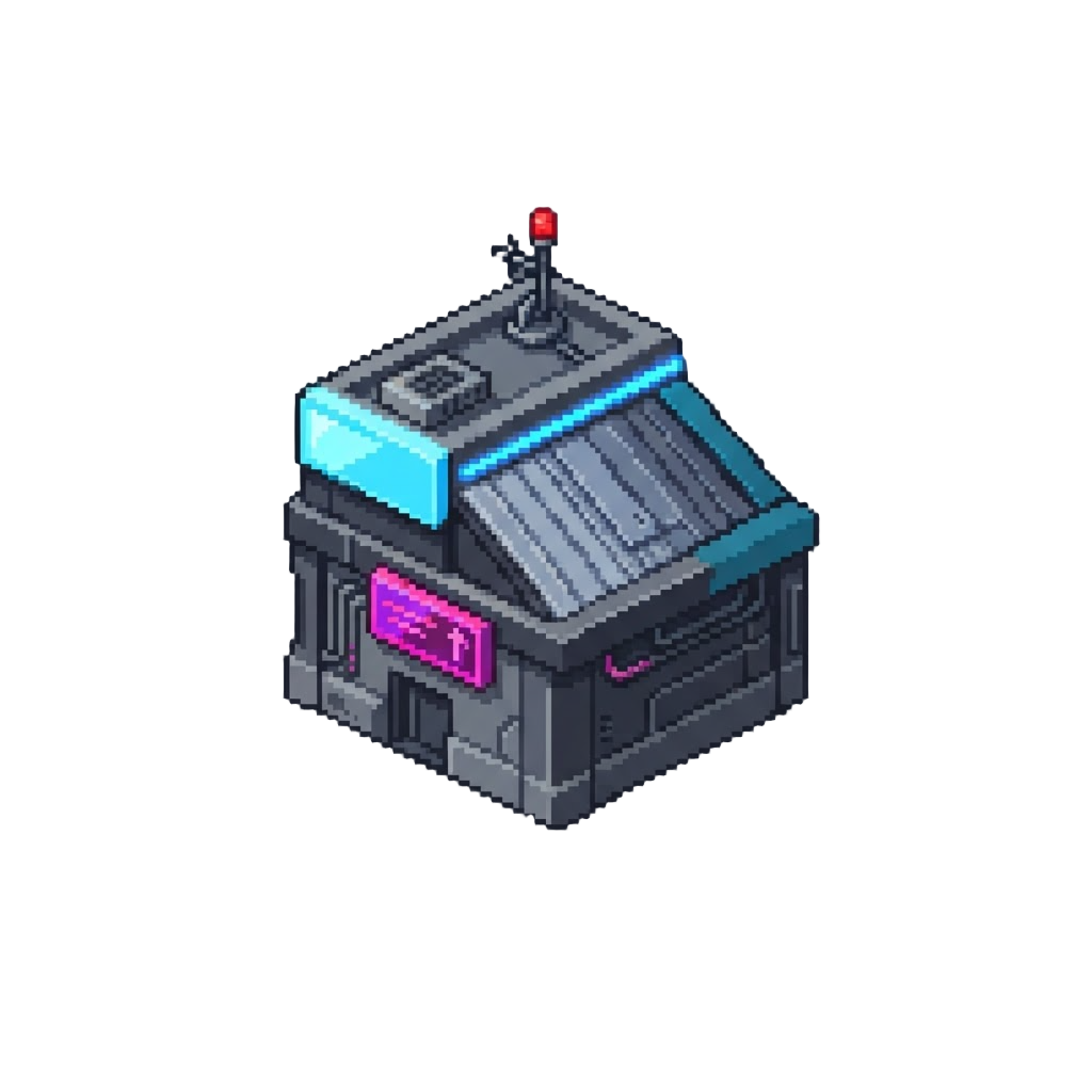 A Neon-glowing Cyberpunk City Roof