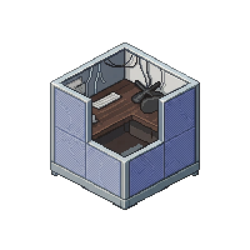 A Upside-down Upside-down Office Cubicle