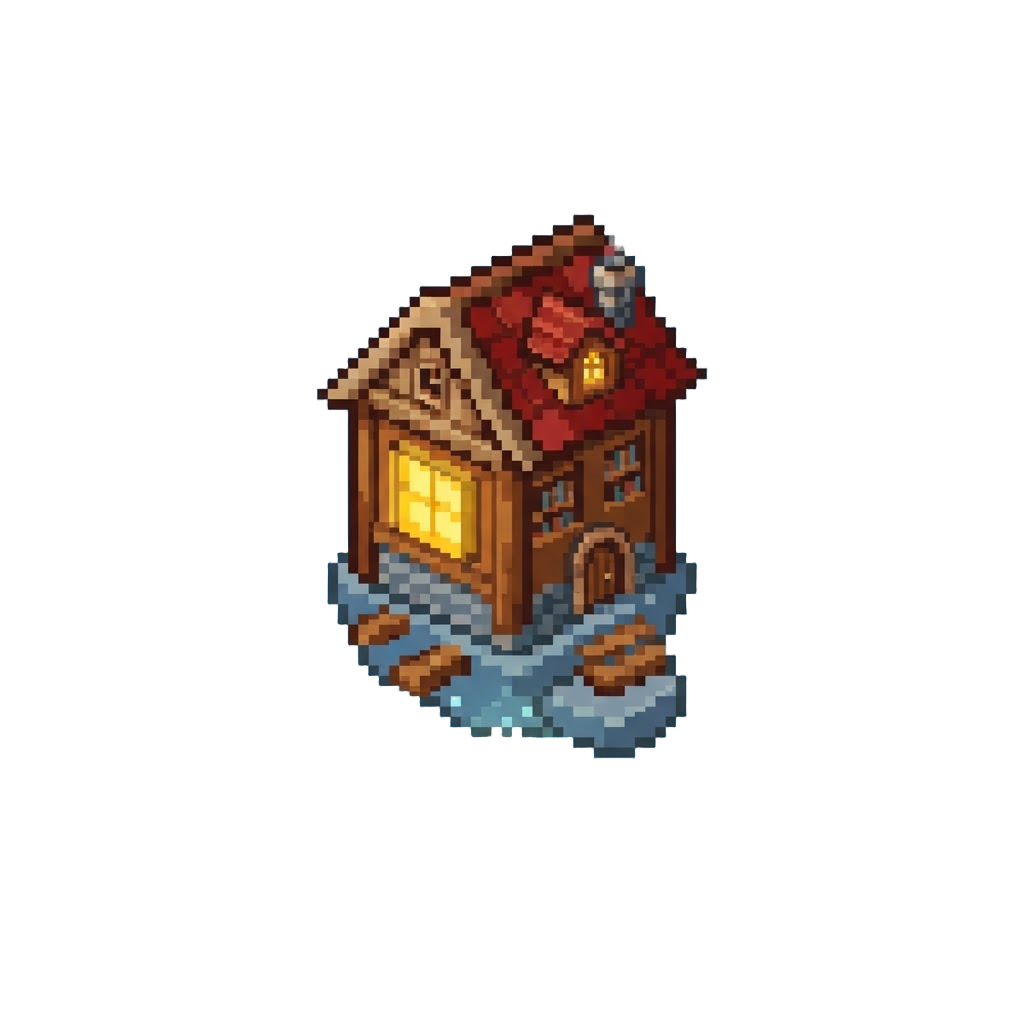 A Cozy Library Floating in Mid-air