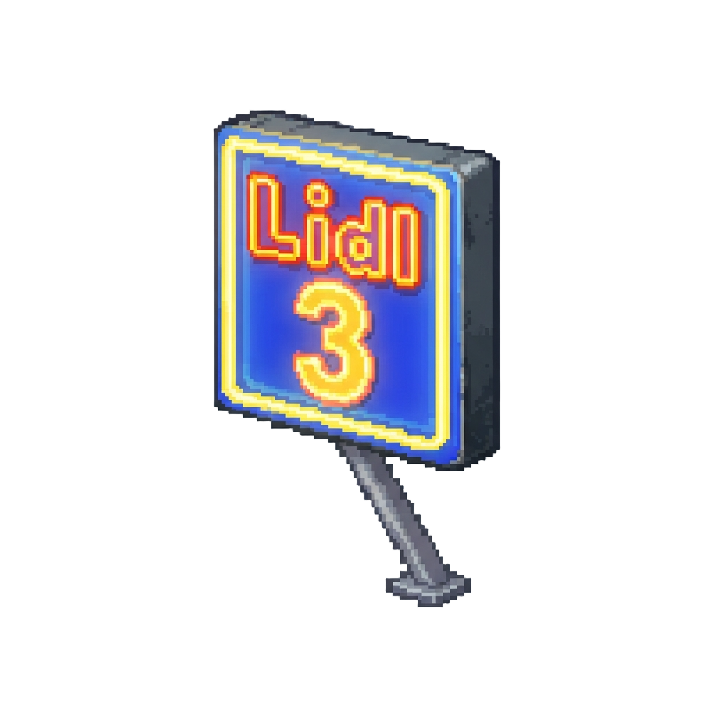 A Glowing Neon Lidl Aisle 3 Sign