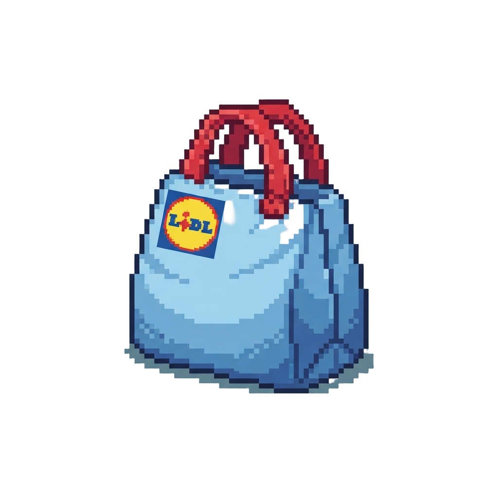 A Giant Plush Lidl Shopping Bag Mascot