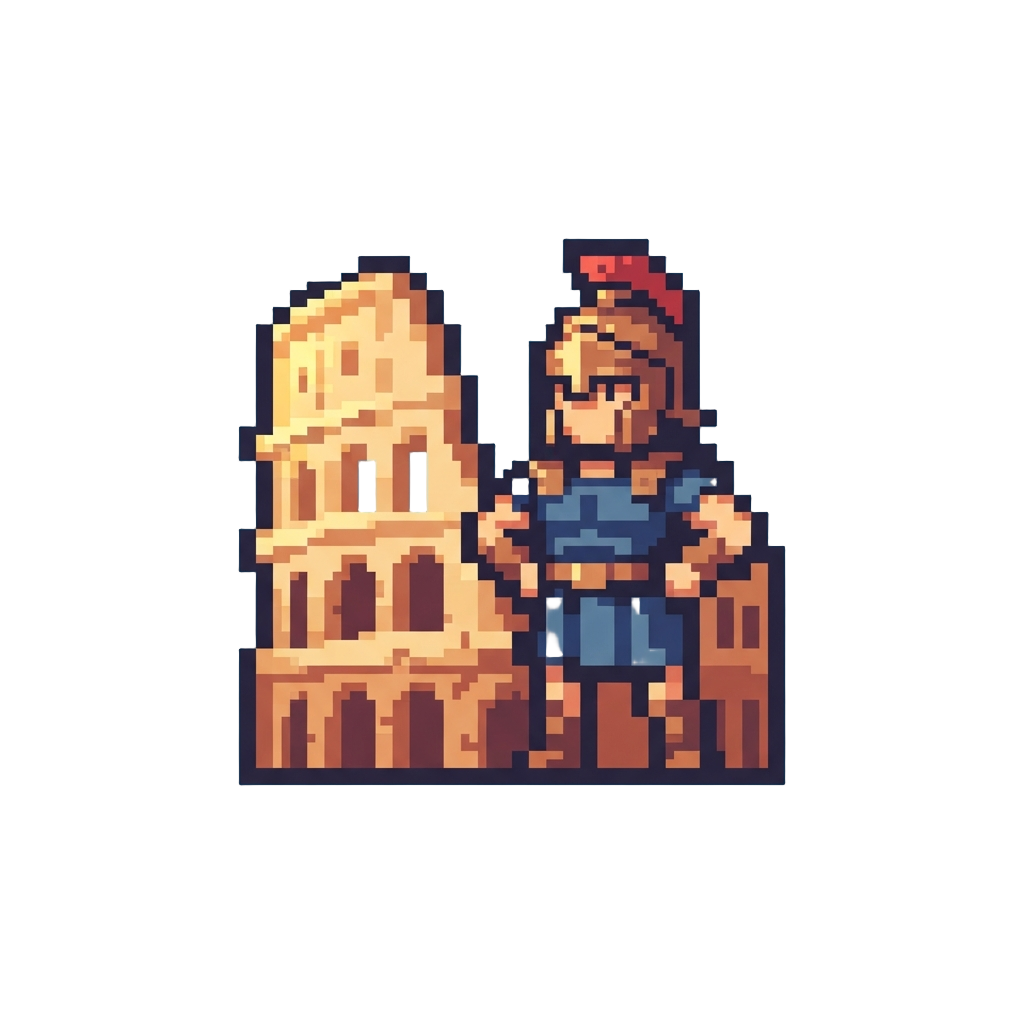 @image1 Posing Heroically Next to the Colosseum in Rome Under Golden Sunlight