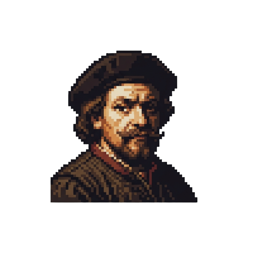 @image1 Painted in Rembrandt's Dramatic Chiaroscuro Self-portrait Style Wearing a Dark Beret