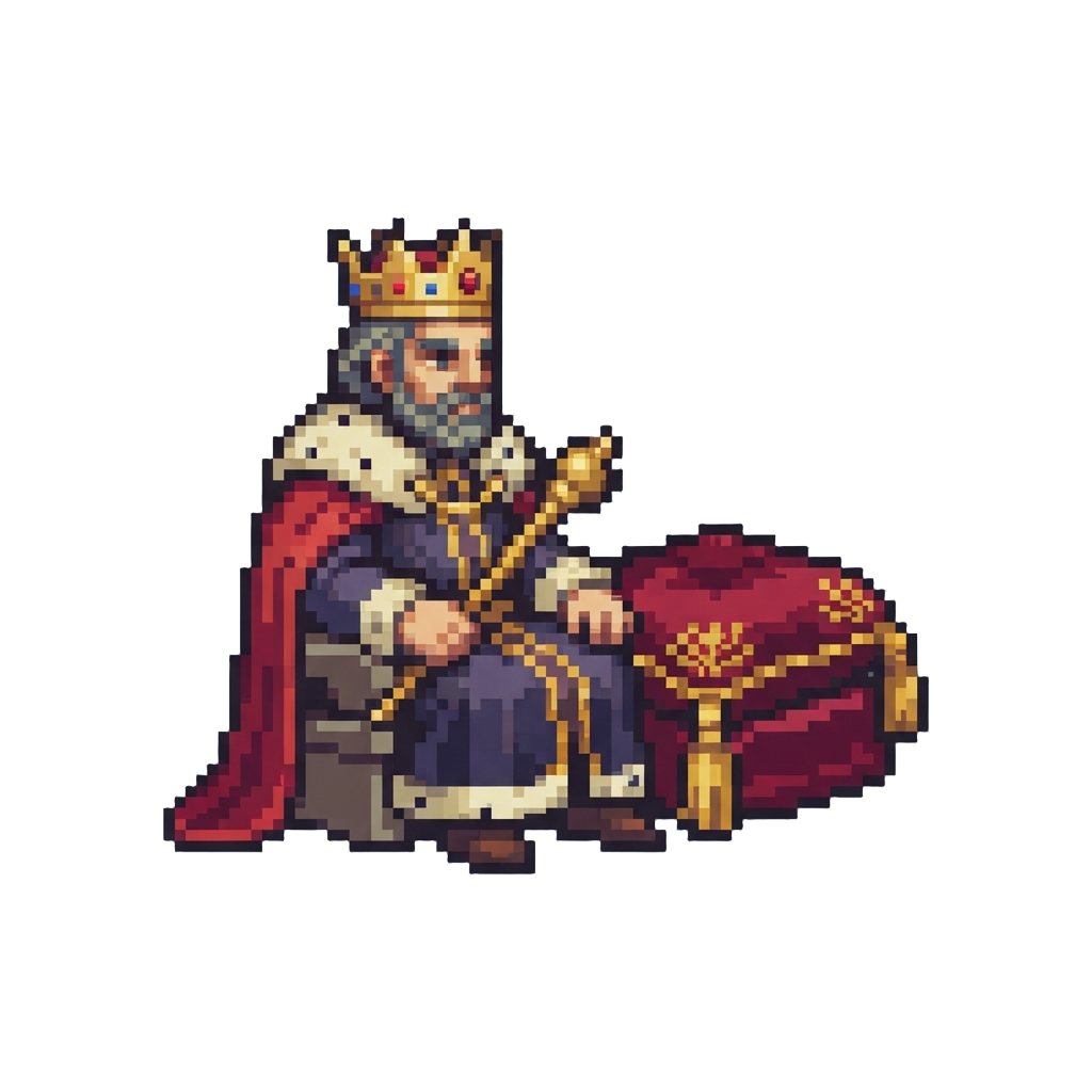 @image1 Painted As a Grand King or Queen Sitting Beside a Velvet Royal Cushion