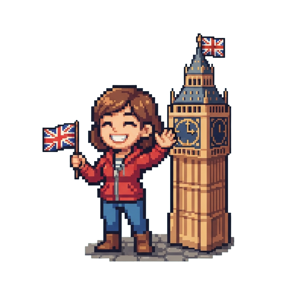 @image1 Posing Cheerfully Next to Big Ben and the London Clock Tower