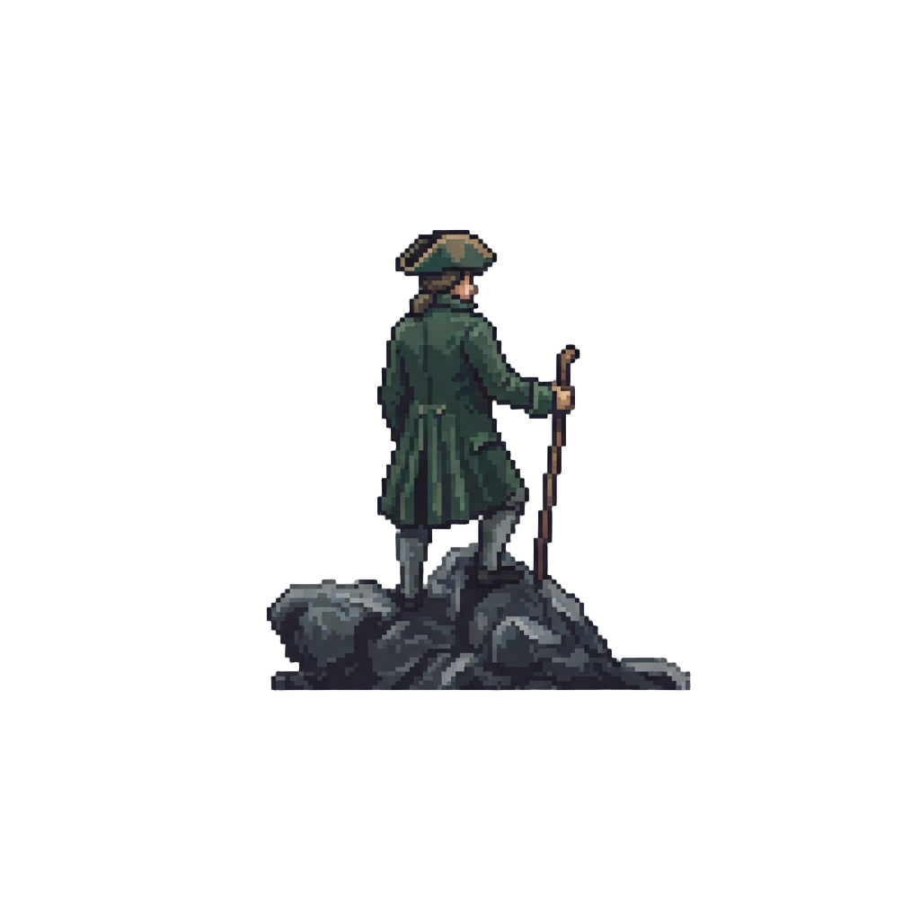 @image1 Standing Atop a Rocky Misty Peak Like Friedrich's Wanderer Above the Sea of Fog