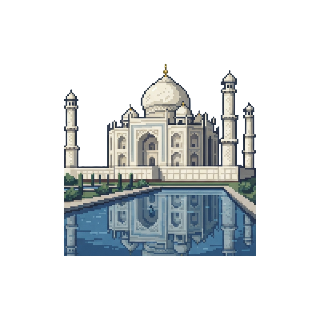 @image1 Standing Beside the Taj Mahal Reflected in the Serene Front Pool
