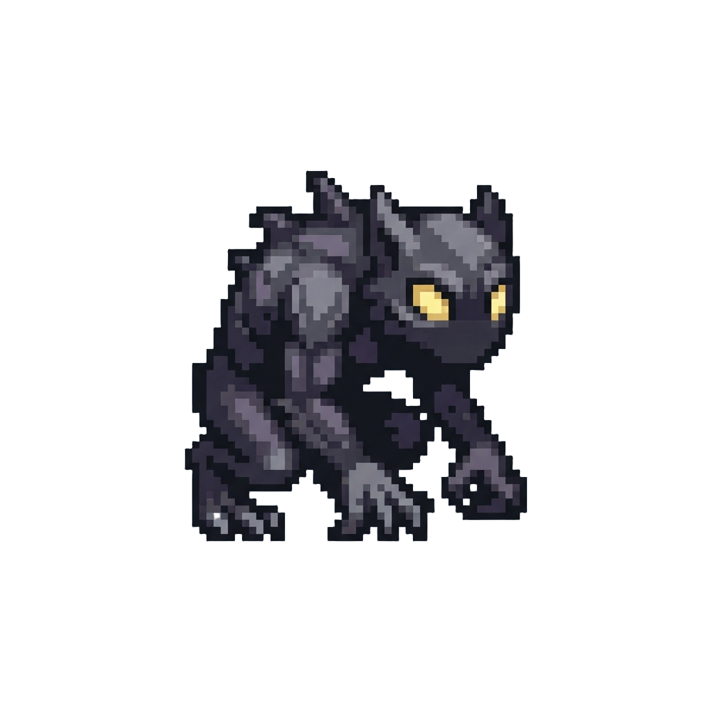 A Giant Glowing-eyed Shadow Beast