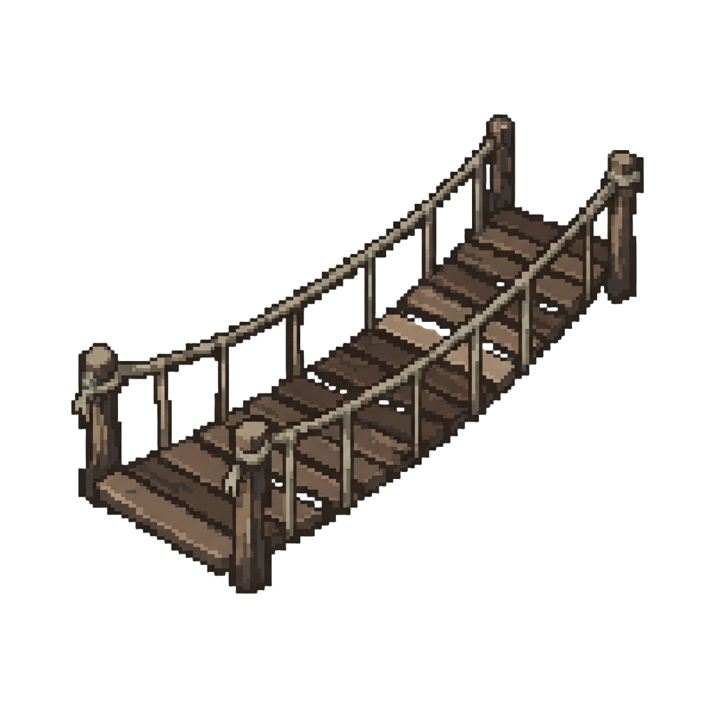 The Perilous Wooden Suspension Bridge