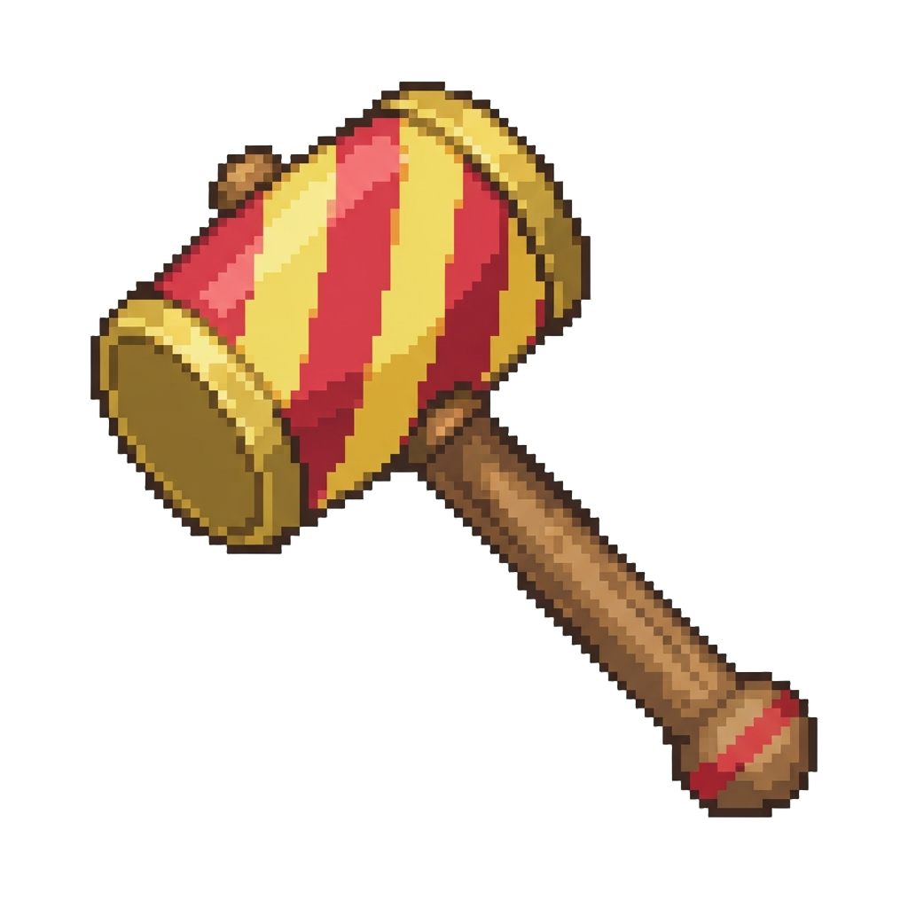 A Oversized Striped Circus Mallet
