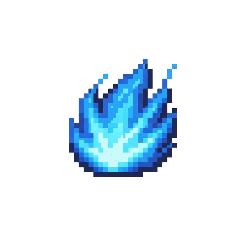 A Bright Blue Plasma Flame Burst