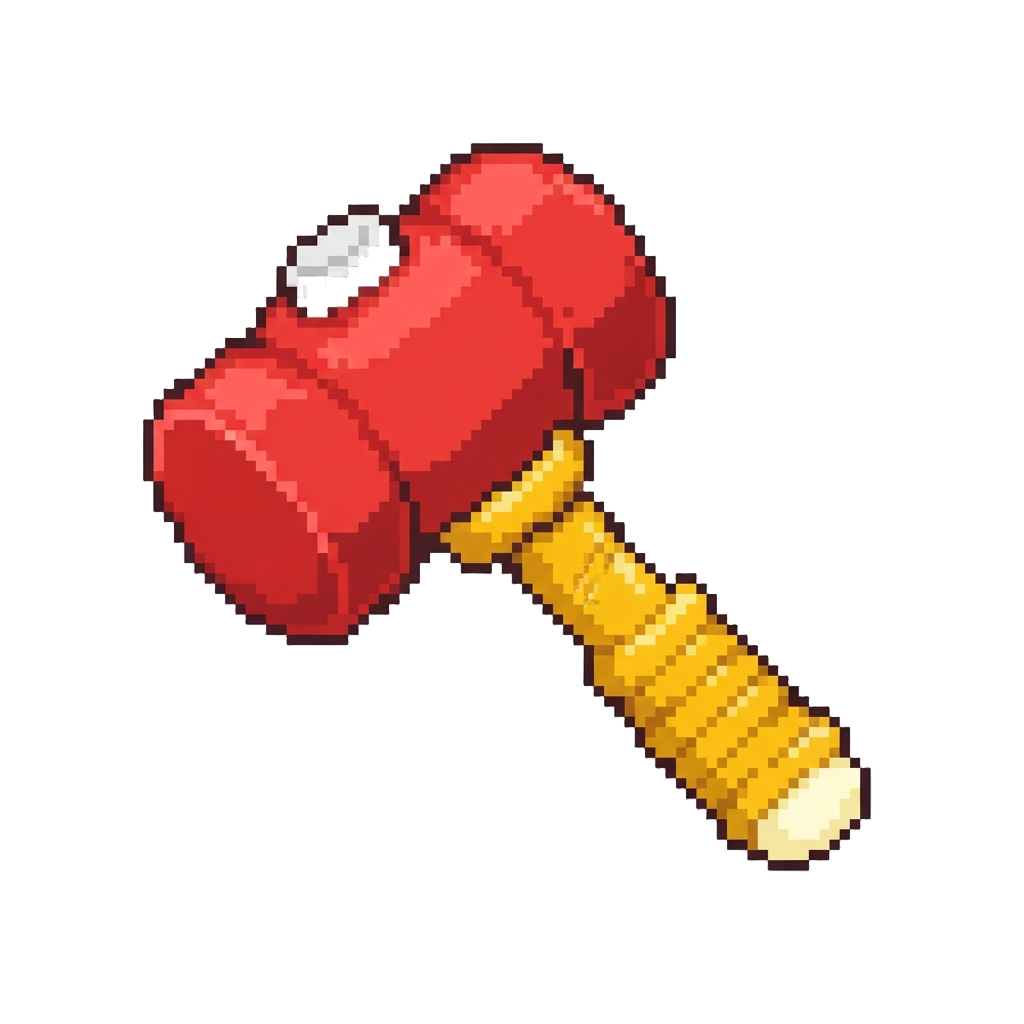 A Giant Squeaky Red Toy Hammer