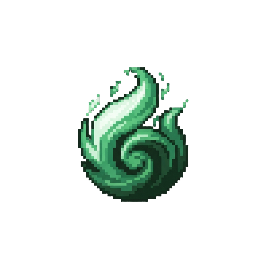 A Swirling Green Eldritch Flame