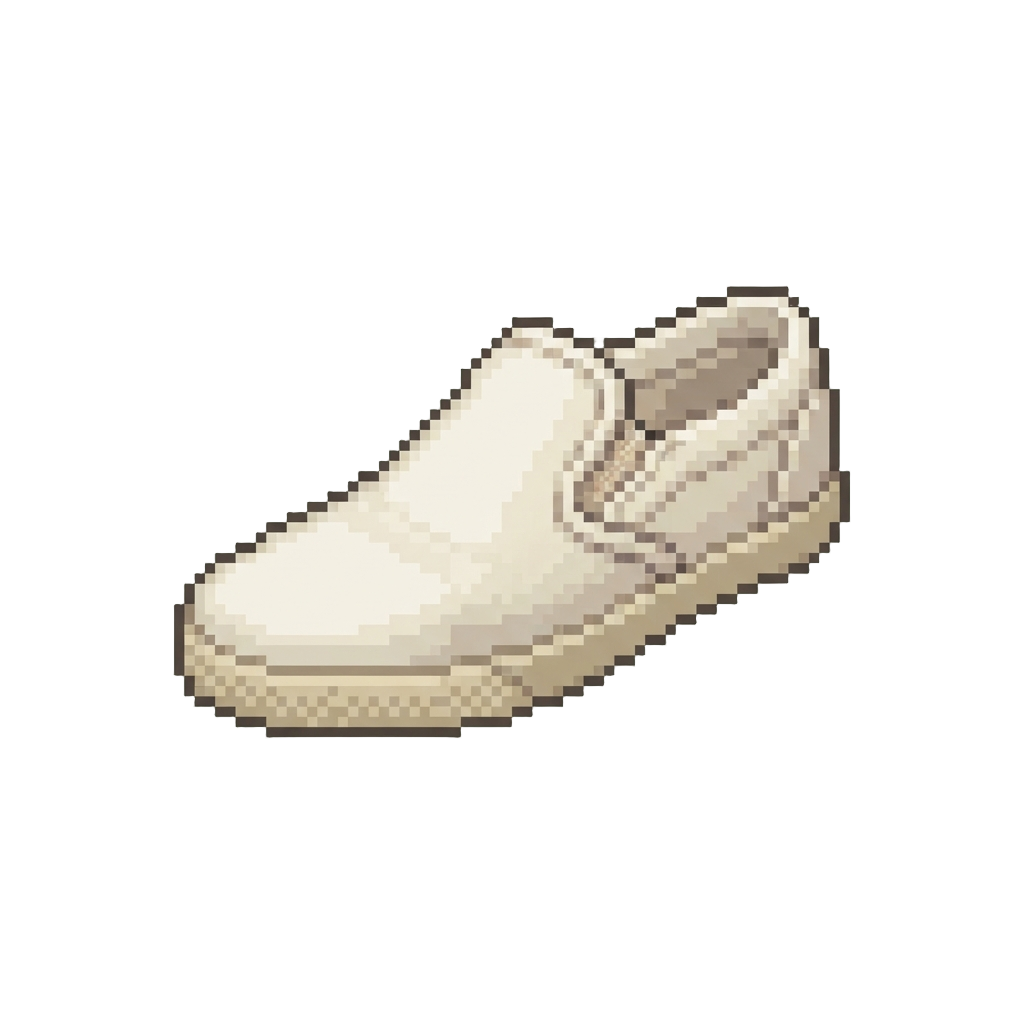 Soft White Leather Slip-ons