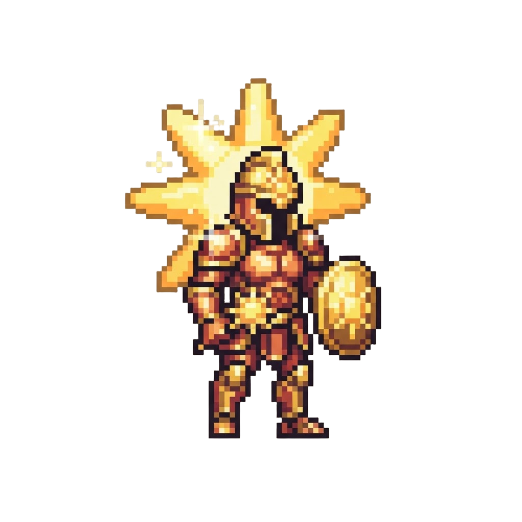 A Sparkling Sun-god Action Figure with Glowing Rays