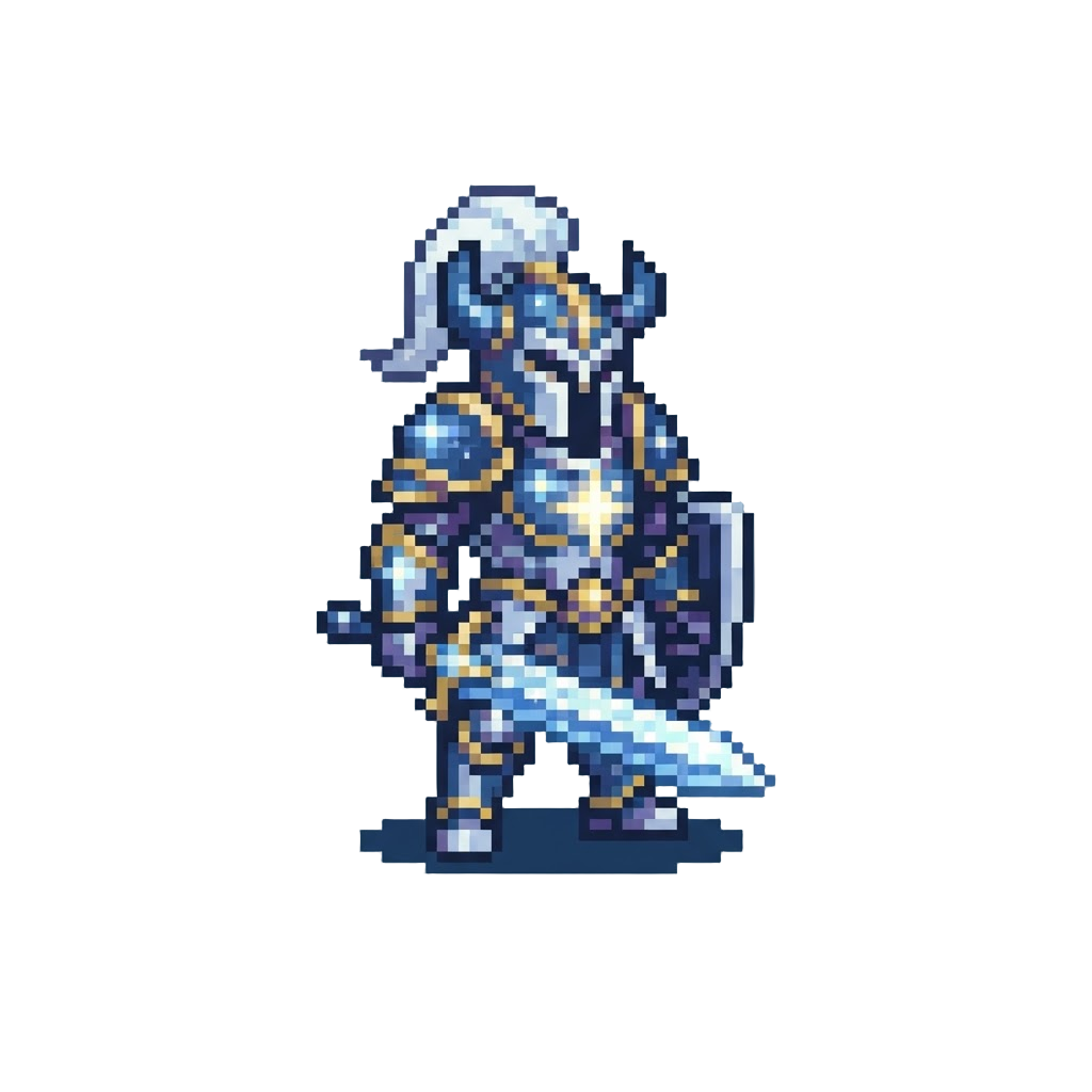 A Shimmering Starlight Paladin Figurine