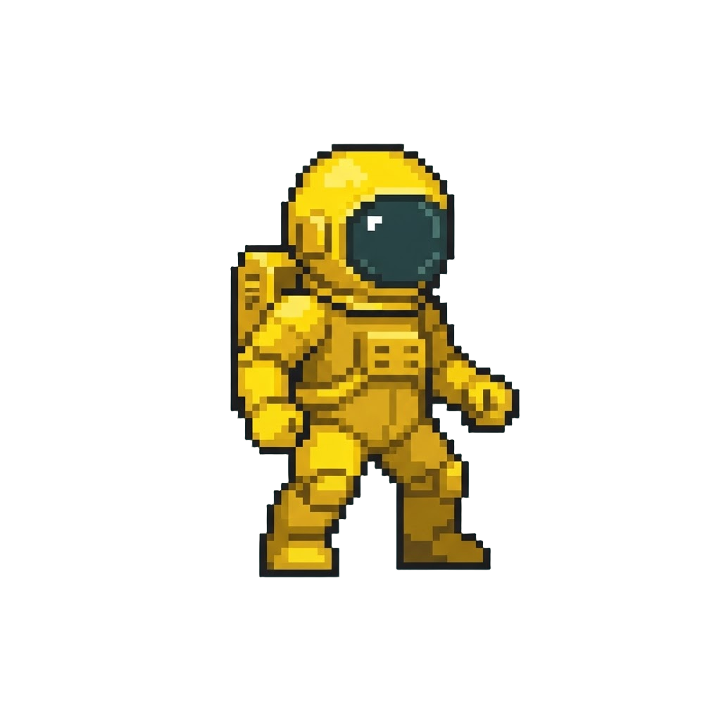 A Golden Astronaut Action Figure