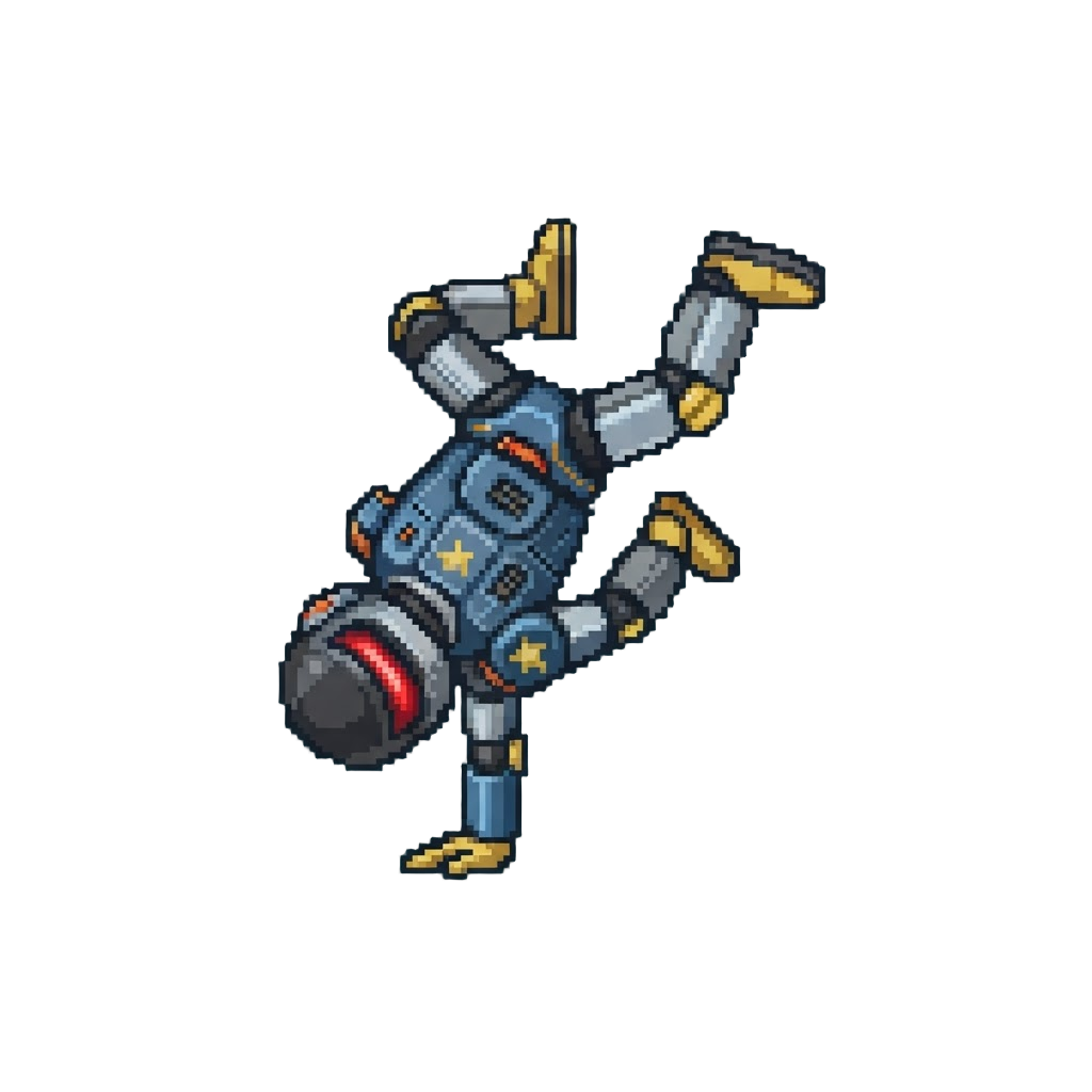 A Breakdancing Mini Robot Figure