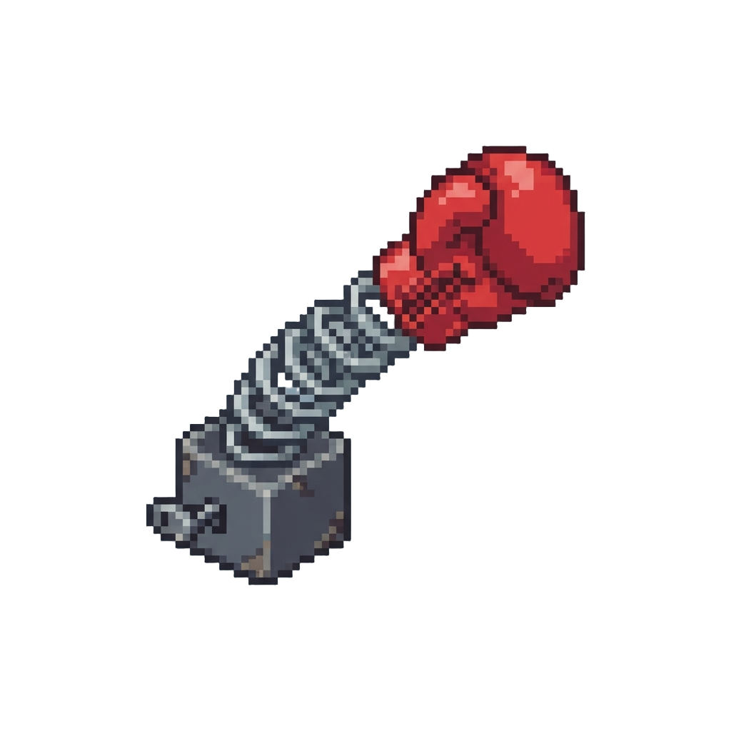 A Spring-loaded Boxing Glove Toy Popping Out