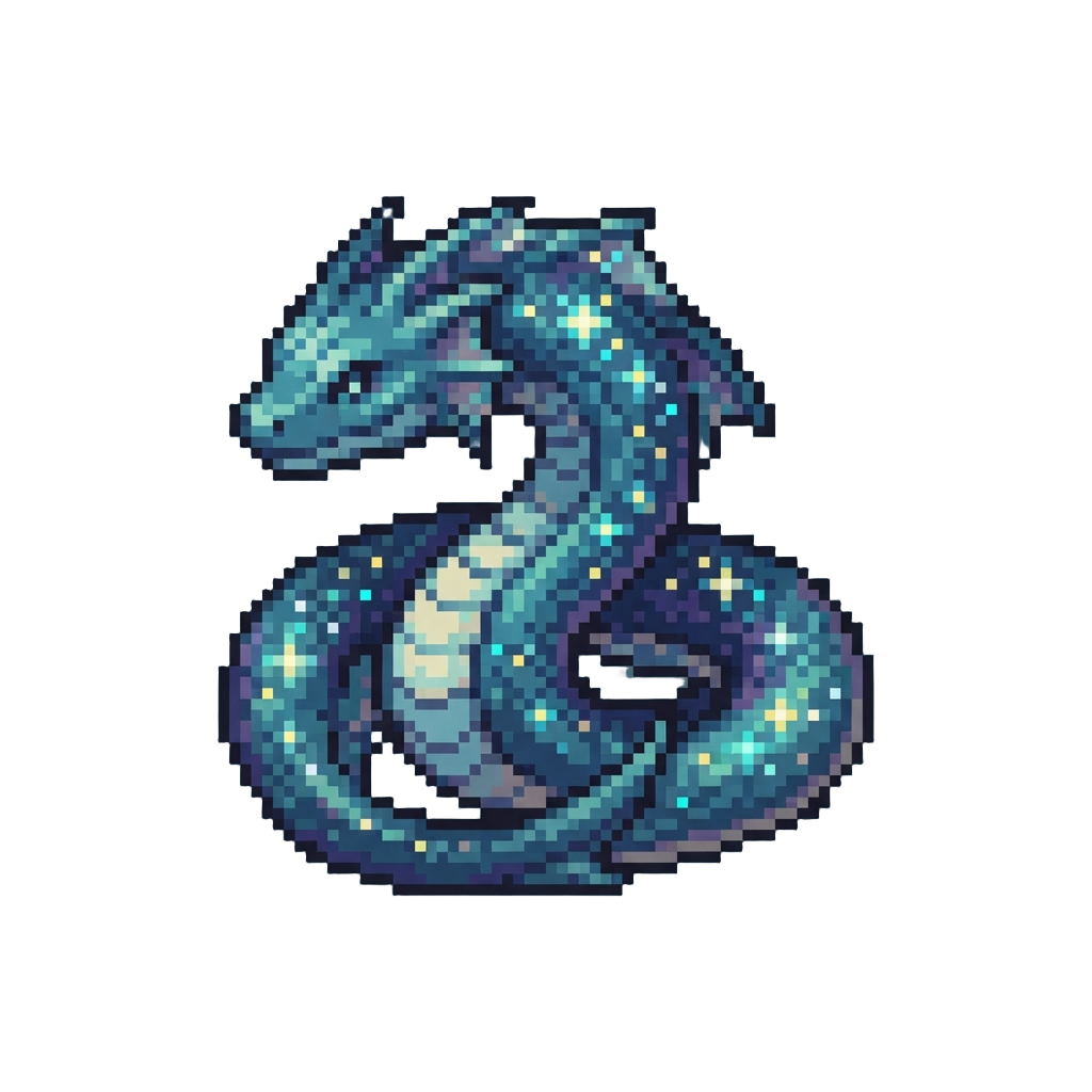 A Shimmering Starry Sea-serpent Figure